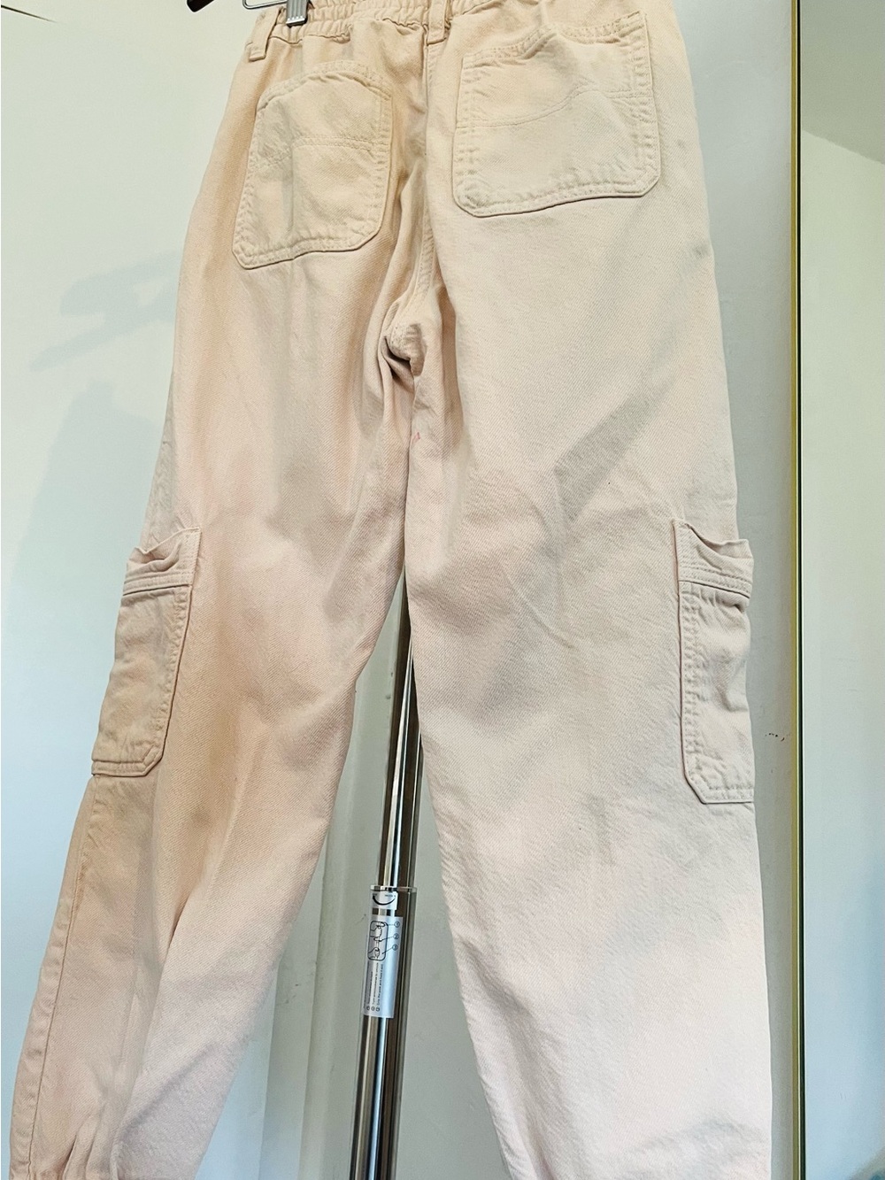 Zara size 13/14 Light Blush Cargo Pants - Pocketed Utility Style